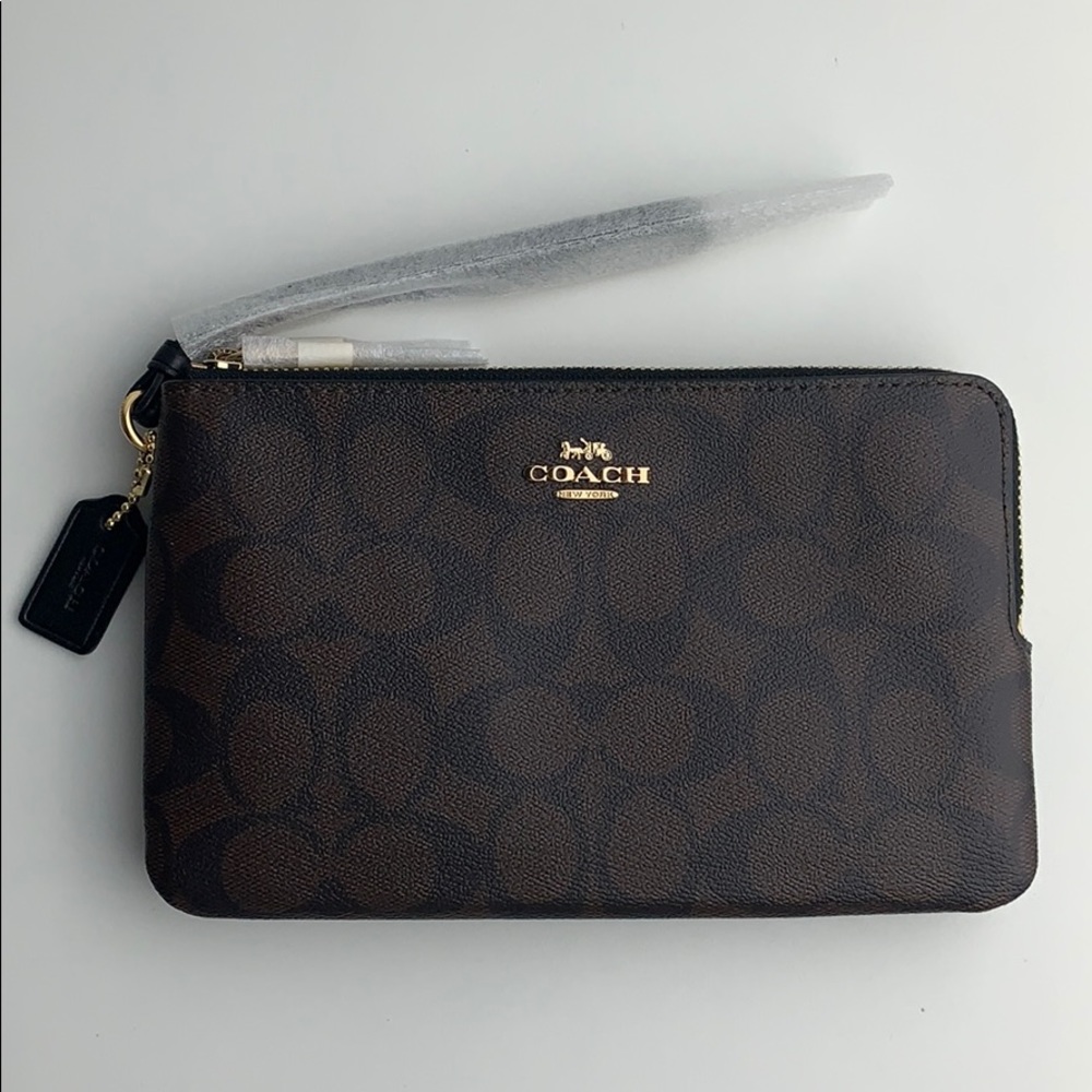 COACH Large Signature Double Zip Wallet #04206 - Picture 2 of 7